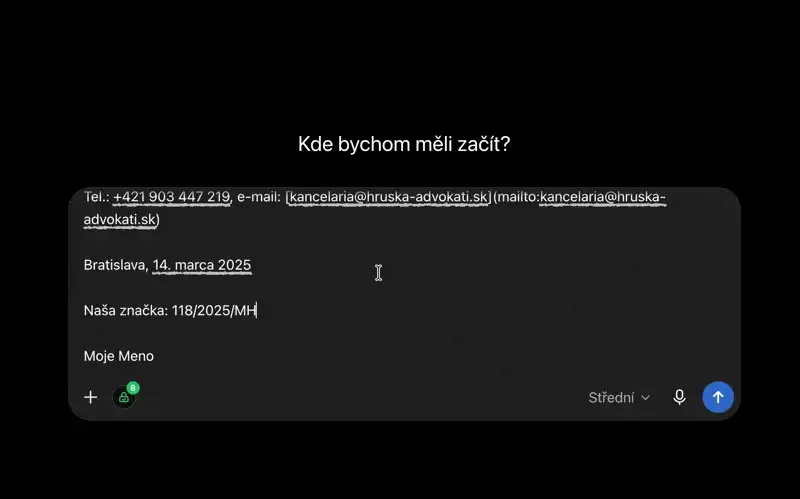 Označenie textu a ručné zakrytie citlivej hodnoty cez ikonu Zakryť